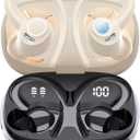 Wireless Earbuds, Bluetooth 5.4 Headphones Sport, Over Ear Buds With ENC Noise Cancelling Mic,48H,Wireless Earphone With Earhooks, Stereo Deep Bass,IP7 Waterproof ear bud for Workout Running,Off White