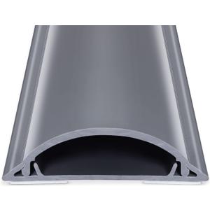 Cord Cover Floor 34in (2 x L17in), Large Capacity Floor Cable Cover, Hard PVC Cord Hider, Wire Cable Management Raceway, Grey, Cord Cavity - 1.8"(W) x 0.6"(H)