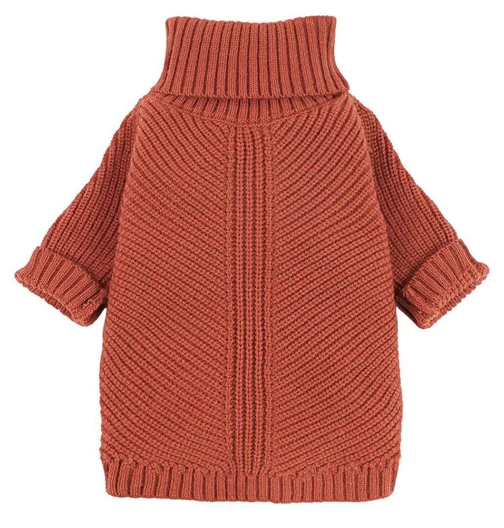 Fitwarm Thermal Knitted Dog Sweater Doggy Winter Coat Pet Clothes Doggie Turtleneck Jacket Puppy Outfits Cat Sweatsuit Red, Medium