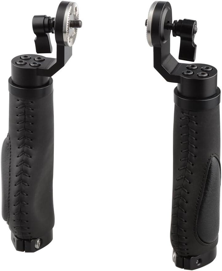CAMVATE Aluminum Rosette Leather Handle Grip for Rosette Standard Accessory One Pair(Black,M6 Thread,31.8 mm) - 1446