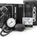 SCIAN Aneroid Sphygmomanometer - Manual Blood Pressure Cuff with D-Ring Universal Cuff 10-16"", Carrying Bag for Nurse Doctor Senior Adult(Black, Stethoscope Not Included), Large