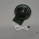 JZCreater USB Desk Fan, Mini Fan Portable, 3 Speeds Desktop Table Cooling Fans, Plug in Power Fans, Rotation Strong Wind, Quiet Personal Small Fan for Home Desktop Office Travel Bedroom, Army Green