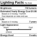 Sylvania ECO LED Light Bulb, A19 60W Equivalent, Efficient 9W, 7 Year, 750 Lumens, 2700K, Non-Dimmable, Frosted, Soft White - 8 Pack (40821)
