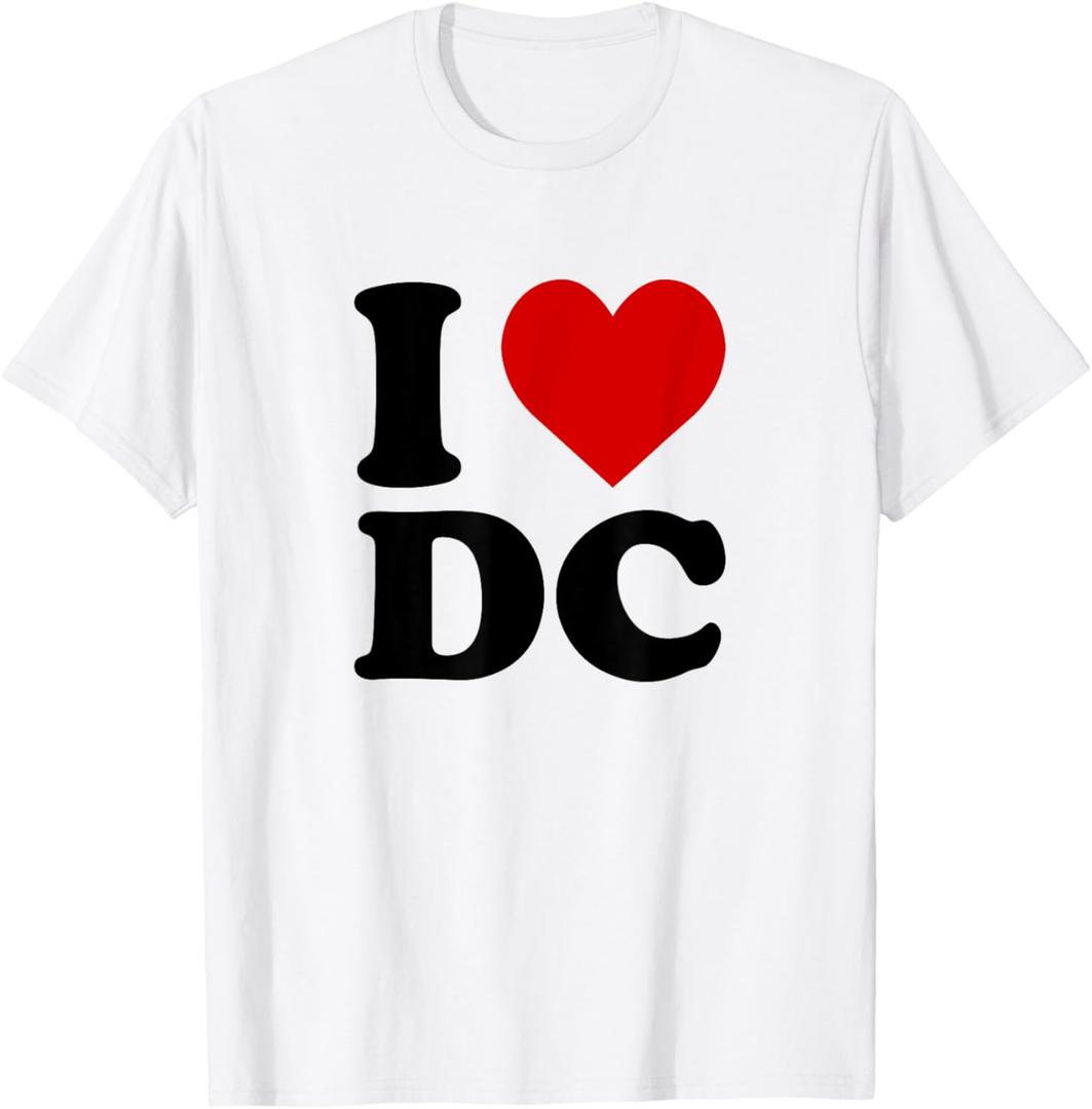 I Love DC Heart T-Shirt, White, M