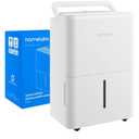 hOmeLabs 8 Pint Wi-Fi Dehumidifier for up to 1,800 Sq Ft Rooms (MAX 24 Pint at 95°F, 90% RH) – Ultra Quiet, Compact Design with Smart Controls and Drain Hose