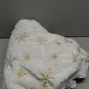 Christmas Tree Skirt 60 inch Large Snow White Soft Faux Fur Skirt with Golden Sequin Snow Flakes Xmas Holiday Home Party Decorations