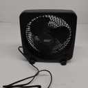 Comfort Zone Box Fan, 9 inch Portable Desk fan, Quiet 3 Speed Mini Fan for Bedroom, Electric Bedside Table Fan, Black