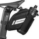 ROCKBROS Bike Saddle Bag Bike Seat Bag with Water Bottle Holder Bicycle Bag Under Seat Waterproof for Road Bike (BLACK1)