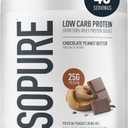 Isopure Low Carb 100% Pure Whey Isolate Protein Powder, Lactose Free, Gluten Free, With Vitamins, Chocolate Peanut Butter, 25g Protein Per Serving, 3 Lbs, 40 Servings (Packaging May Vary) (EXP 09/10/27)