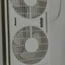 Holmes 9" Twin Blade Manual Window Fan, 2 Speeds, Reversible Airflow, 2 Extender Panels, White