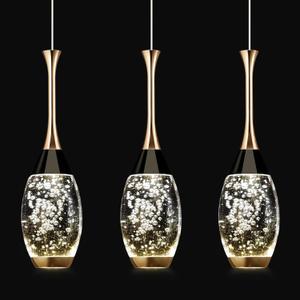 Modern Black Gold Pendant Light Dimmable LED Ceiling Light Fixtures Mini Teardrop Crystal Pendant Lighting for Kitchen Island Bedroom Hallway Entryway (3-Pack)