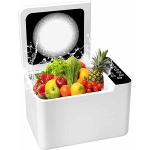 372 Ounce Fruit and Vegetable Washing Machine, Fruit Cleaner Device, Large Multipurpose Veggie Cleaning Machines, Food and Meat Purifier Device in Water for Home and Commercial (White)