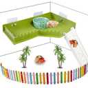 Hermit Crab Platform with Ladder Climbing Toys Hermit Crab Climbing Wall Shelf Habitat Reptile Tank Decor Terrarium Accessories for Leopard Gecko Frogs - Plastic Material