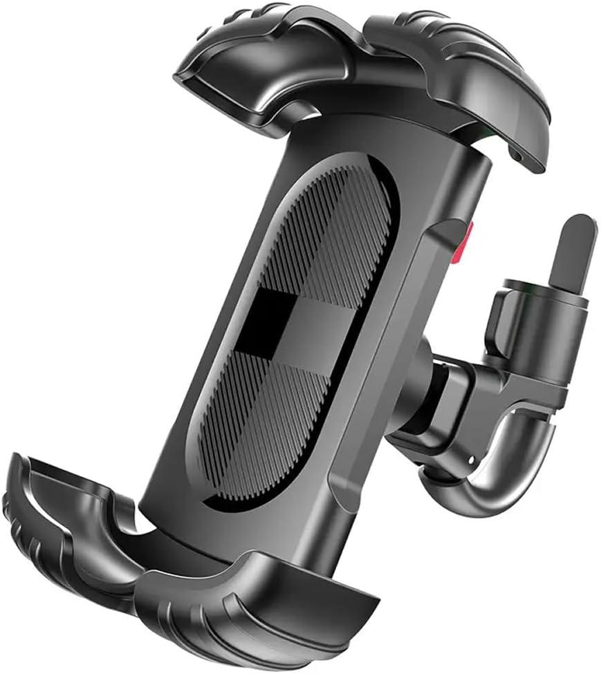 360° Rotating Bike & Motorcycle Phone Holder, Secure Lock, Quick Install, Fits 4.7”-6.8” Phones, Ideal for Mountain, Scooter, Dirt Bikes, and Golf Carts.