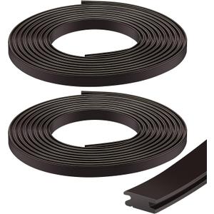 Wonderjune 75 Inch Shower Door Magnetic Strip Replacement Flexible Magnetic Strip Insert for Framed Semi Framed Swinging Glass Shower Doors, Black(2 Rolls)