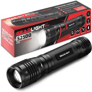 GearLight S2500 LED Flashlight - Extremely Bright, Powerful Tactical Flashlights with High Lumens for Camping, Emergency & Everyday Use (1 Pack, (Batteries Not Included))
