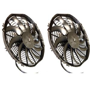 SPAL 30100435 10'' Low-Profile Radiator Puller Fan Curved Blades 12 Volt 847 cfm VA11-AP7/C-57A Cooling for Radiators, Oil Coolers, and Compact Applications - 2 Pack