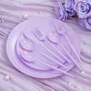 EI 150pcs Purple Plastic Plates for Party,Fancy Disposable Plates,Heavy Duty Plastic Dinnerware Set for Wedding,Easter,Afternoon Tea Party