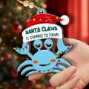 2025 Crab Ornaments for Christmas Tree, Unique Gifts for Friend Neighbor Coworker, Funny Animal Lover Gifts for Men Women, Wood Sea Animal Christmas Ornaments as Crab Decorations
