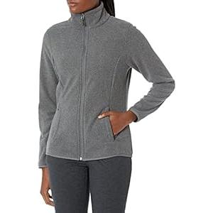Amazon Essentials Women's Classic-Fit Full-Zip Polar Soft Fleece Jacket, Charcoal Heather, X-Small