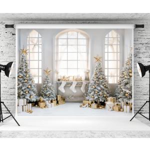 Kate 10×10ft Winter Christmas Background Photography Christmas Tree Gifts Bright Window Xmas Decoration Background Studio Prop Photography Video