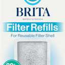 Brita Refillable Water Filter Refill Packs for Pitchers and Dispensers, BPA-Free, 80% Less Plastic*, Each Lasts Two Months, For Use with Refillable Shell (Sold Separately), 3 Filters