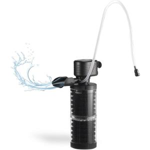 XpertMatic 15W Aquarium Filter 2 Stages 238 GPH (900L/h) for Up to 70 Gallon Fish Tank, Submersible Internal Tank Filter and Water Pump, Power Filter for Fish Tank, Aquarium, Pond, SainSmart