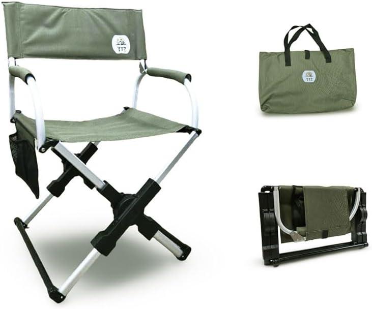 Portable Camping Chair with Carry Bag, Compact, Lightweight Collapsible Arm Chair for Outdoor Camping, Sports, Tailgates, Beach, and Fishing; Supports up to 250lbs [2024 (Green), One Size
