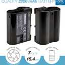 BM Premium 2 Pack of EN-EL15B Batteries and Dual Battery Charger for Nikon Z6, Z7, D780, D850, D7500, 1 V1, D500, D600, D610, D750, D800, D800E, D810, D810A, D7000, D7100, D7200 Digital Cameras