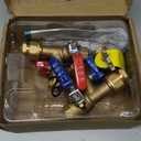 ThermoMate 3/4 Inch IPS Isolator Tankless Water Heater Service Valve Kit, with Pressure Relief Valve, Clean Brass