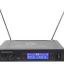 Rockville RWM1203VH Dual Wireless Handheld Microphone System, 2 Mics, VHF Long Range, Clear Sound, Digital Display, for Karaoke, Stage, Church, Live Events