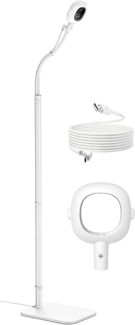 Floor Stand for Nanit Baby Monitor, Baby Camera Stand for Nanit Pro/Plus with Anti-fall Design & Heavy-Duty Base, 37-69" Adjustable Height Flexible Nanit Camera Mount for Crib, No Tools or Wall Damage