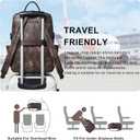 Leather Laptop Backpack for Women, 15.6 Inch Laptop Travel Backpack Purse Large Capacity Computer Bag, Casual Daypack Nurse Bag College Bookbag for School, Coffee