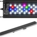 SEAOURA Led Aquarium Light for Plants-Full Spectrum Fish Tank Light with Timer Auto On/Off, 36-42 Inch, Adjustable Brightness, White Blue Red Green Pink LEDs with Extendable Brackets for Freshwater