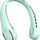 FrSara Neck Fan,Personal Fans for Your Neck, Adjustable, 360 Cooling, Super Quiet, No Blade Fan Design, No Hair Twisting, Even Air Volume On Both Sides, Non-Slip, Short Charging, Long Use Time (Crystal Green)