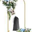 Wingedbird 6.0ft Gold Metal Garden Arbor Arch Frame with Storage Bag, Wedding Flower Arch Balloon Backdrop Stand, Easy to Assemble for Bridal & Baby Showers, Ceremony, and Birthday Party Decoration
