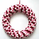 Pompom Wreath 12inches Pink And Red