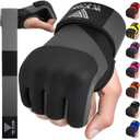 WYOX Gel Boxing Hand Wraps Inner Gloves for Men & Women, 80cm Quick Wrist Straps, Padded Knuckle Protection for Muay Thai Kickboxing, Hand Wraps for Boxing & Martial Arts (Grey, L/ XL)