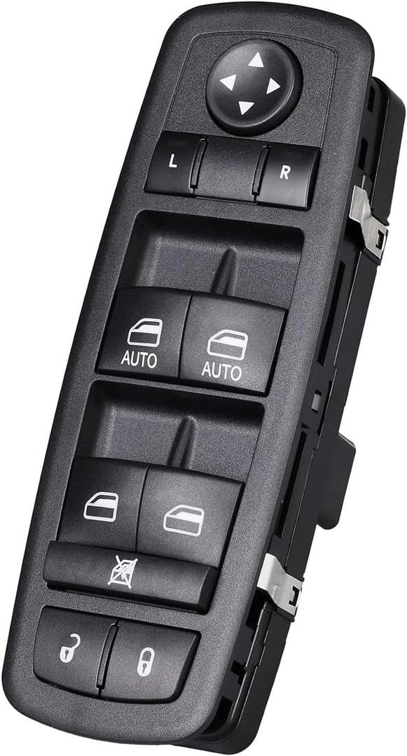 Front Driver Side Master Power Window Switch for 2009-2012 Dodge Ram 1500 2500 3500, 08-11 Dodge Grand Caravan Nitro Chrysle Town Country Door Lock Switch Control 4602863AB 4602863AC 4602863AD