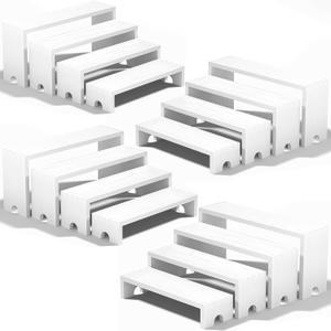 4 Set Large White Wooden Tiered Riser Display Stands for Vendor Events,Stackable Wooden Cupcake Stand,Farmhouse Decor Wood Dessert Table Display Set,Vendor Booth Display Items,Food Display Risers for Party12-11.2-10.4-9.6IN