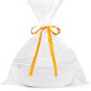 ABenkle Small Basket Empty Gift Basket, Decorative Boho Rope Woven Nursery Storage Organizer Dog Toy Baskets for Baby Showers Christmas Easter with Gift Bags and Ribbons, 12"X 8" X 5" (Pure White)
