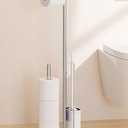 KES Free Standing Toilet Paper Holder with Storage, Toilet Brush Holder Roll Stand with Toilet Brush Detachable 18/8 Stainless Steel Toilet Roll Holder Freestanding Brushed Finish, BPH232-2