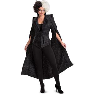 Disguise Women Cruella De Vil Costume, Official Disney Cruella Live Action Movie Finale Costume Outfit (L (12-14), Black) Disguise Women Cruella De Vil Costume, Official Disney Cruella Live Action Movie Finale Costume Outfit (L (12-14), Black)
