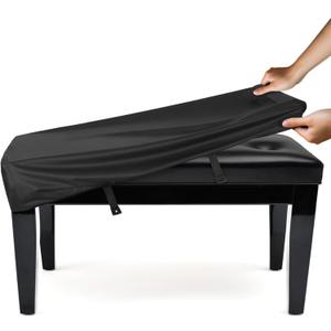 Explore Land Waterproof Piano Bench Cover - 62% Polyester + 8% Spandex + 30% PU Leather Dust Slipcover for Piano Stool, Seat Cushion Protector(30.5" L x 14.5" W)