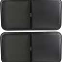 HECASA RV Window 42" W X 22" H Teardrop Horizontal Sliding Window W/ Trim Ring for 1.5" Wall and Mesh Screen Tempered Glass Powder Coated Black 2PCS