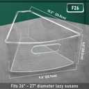 JEISSLIA Lazy Susan Cabinet Organizer Bins for 26"/ 28"/ 32" Diameter Corner Organizer, Plastic Cabinet Storage Bin, 1/8 Wedge - Food Safe, BPA Free, with Non-Slip Pads (for 26" Diameter, 6 Pack)