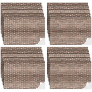 Flutesan 12 Pcs Miniature Dollhouse Wallpaper and Flooring Peel and Stick Mini DIY Self Adhesive Dollhouse Accessories 8.27 x 11.69 Inch (Gray Clinker)