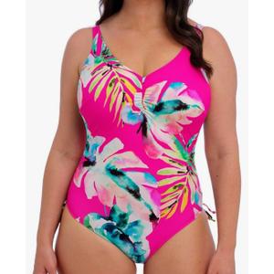 Fantasie Swim Women's Standard Carabelita Underwire VNeck Swimsuit with Adjustable Leg, Peony Size 34D