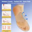 Arch Support Inserts Women, Customizable 3-Height System for Plantar Fasciitis, Non-Slip Invisible Bio-Gel, Butterfly Contour for Heels, Flats & Sandals (2 Pairs, High Arch)
