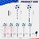 4th of July Decorations Outdoor Solar Soccer Pathway Lights, 2026 World Cup 8 Modes Patriotic Yard Decor, Independence Day Memorial Day Walkway Lights for Garden, Party Favors (5 PCS-Cool White)